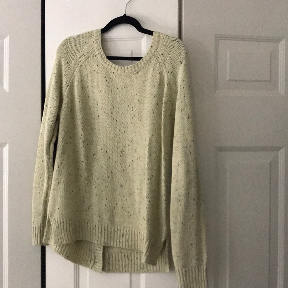 Button-back sweater with elbow patches